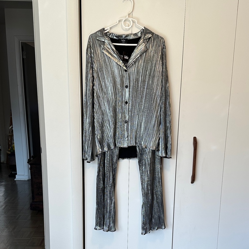 Dressed in LALA Metallic Silver Set